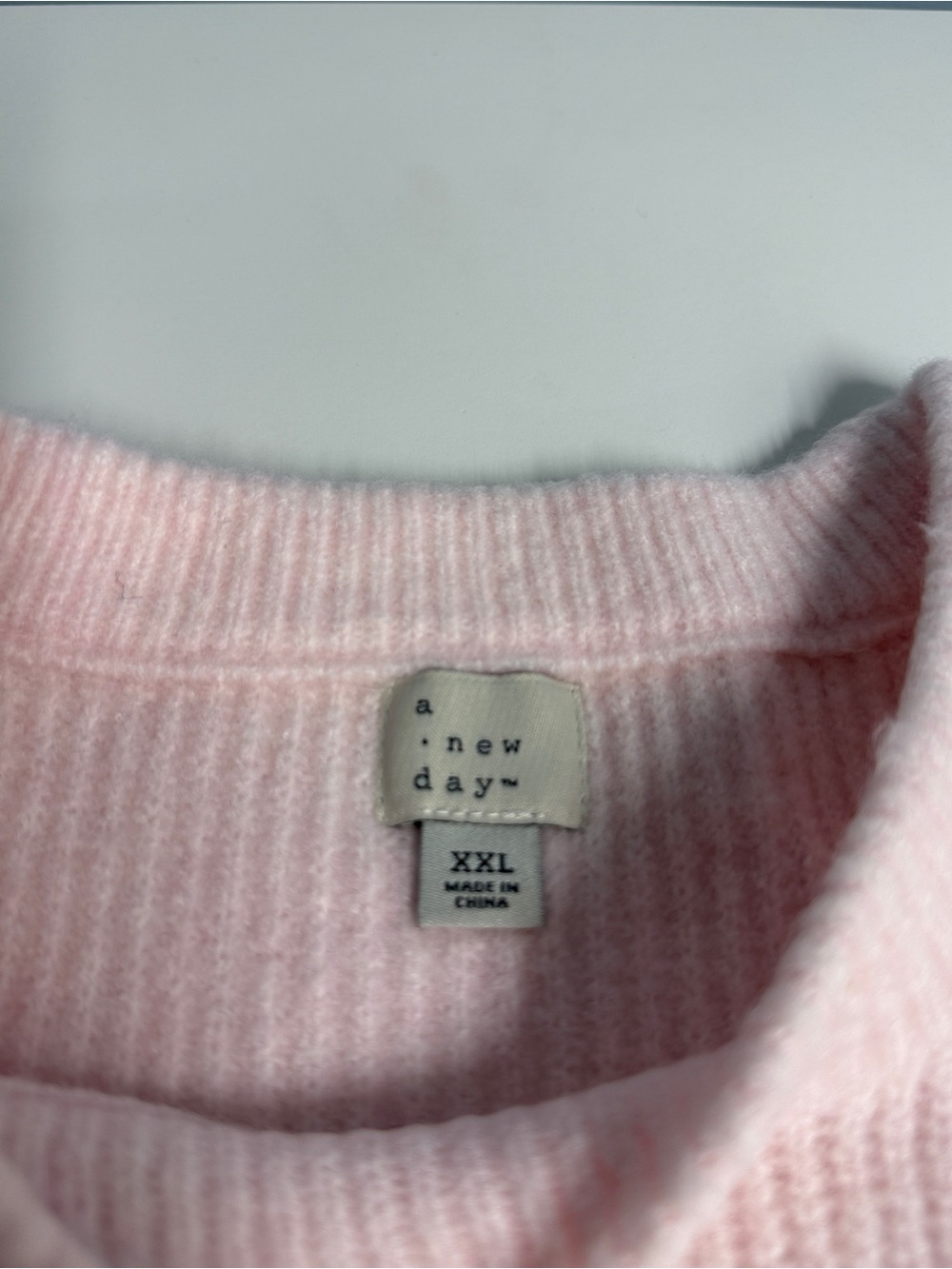 a new day Light Pink and Cream Striped Crewneck Sweater with Red Bow - Picture 3 of 6